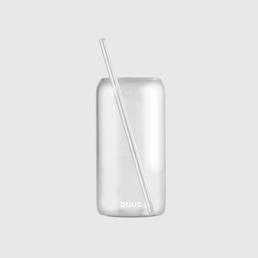 Glass Tumbler + straw