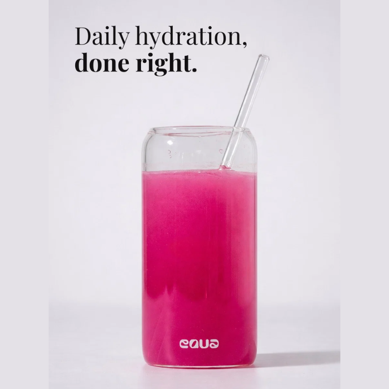 Glass Tumbler + straw